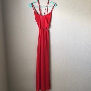 Strappy red maxi